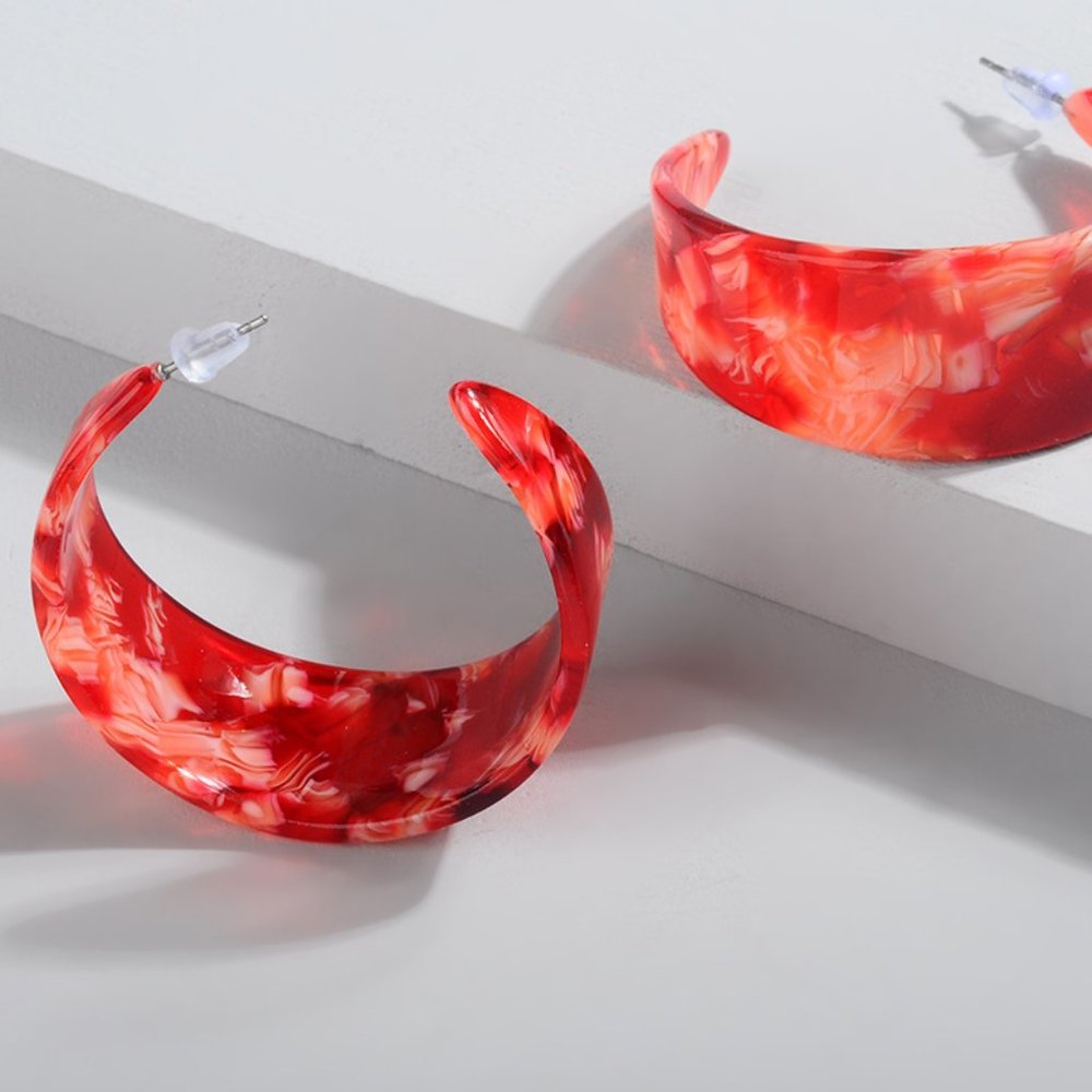 Red Acrylic Earrings